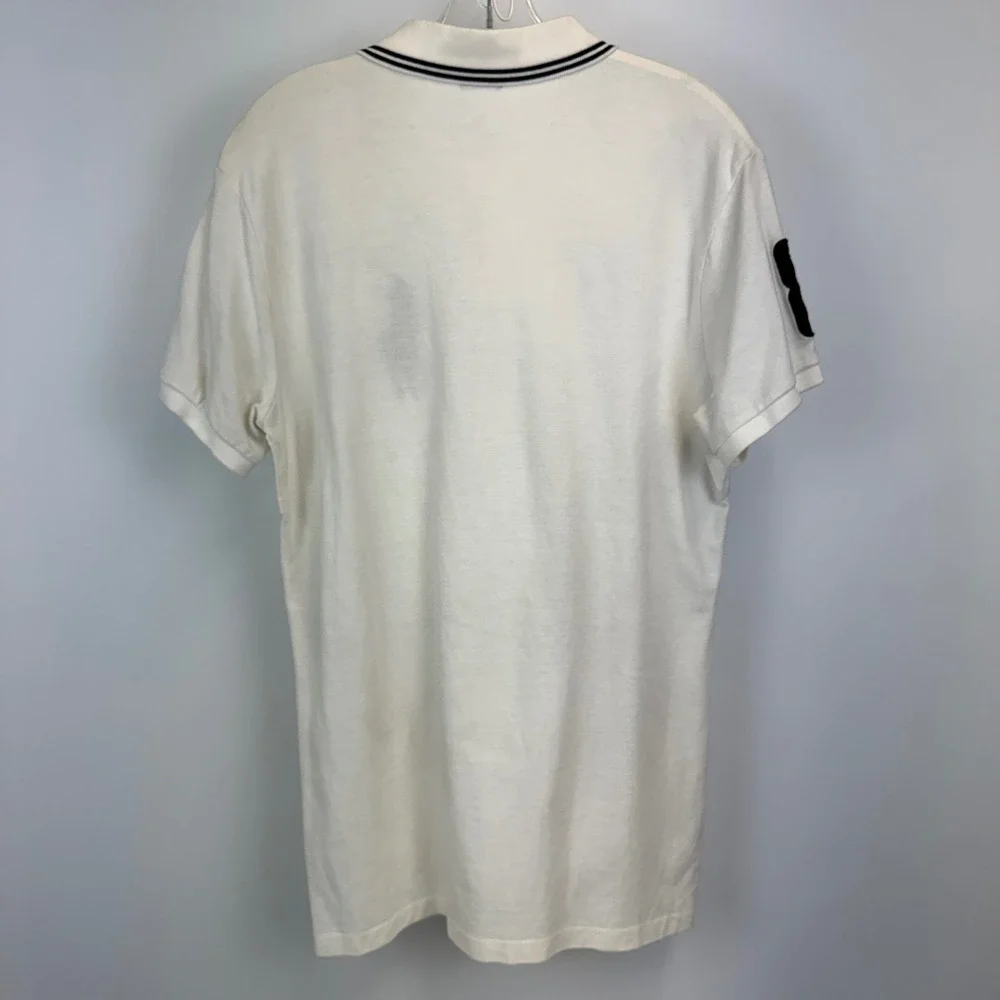Polo Ralph Lauren Mens Big Pony Polo Shirt White Custom Fit Size M Black Logo 3